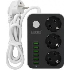 Ldnio Πολύπριζο 3 Θέσεων με USB και μήκος καλωδίου 1.6m SC3631