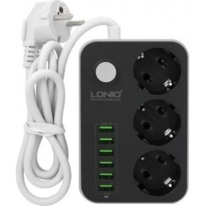 Ldnio Πολύπριζο 3 Θέσεων με USB και μήκος καλωδίου 1.6m SC3631