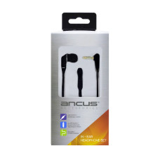 Hands Free Ancus Loop in-Earbud Mono 3.5 mm για Apple-Samsung-HTC-Sony Μαύρο με Καλώδιο Πλακέ, Πλήκτρο Απάντησης