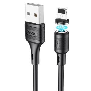 Καλώδιο σύνδεσης Hoco X52 Sereno USB σε Lightning 2.4A με Μαγνητικό Αποσπώμενο Βύσμα Μαύρο 1m