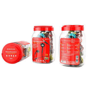 Hands Free Borofone BM50 Earphones Stereo 3.5mm με Μικρόφωνο Πλήκτρο Λειτουργίας 1.2μ Σετ 60τμχ Διάφορα Χρώματα