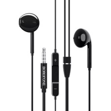Hands Free Borofone BM30 Original Series Stereo 3.5 mm Μαύρα με Μικρόφωνο και Πλήκτρο Λειτουργίας