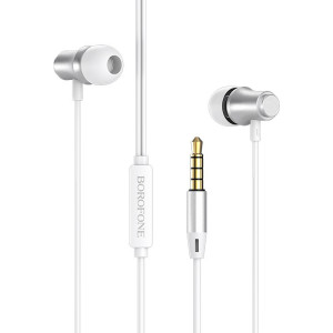 Hands Free Borofone BM29 Gratified Stereo 3.5 mm Λευκά με Μικρόφωνο και Πλήκτρο Λειτουργίας