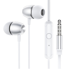 Hands Free Borofone BM57 Platinum Earphones Stereo 3.5mm  με Μικρόφωνο και Πλήκτρο Λειτουργίας 1.2μ Ασημί