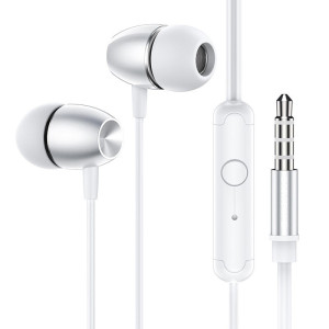 Hands Free Borofone BM57 Platinum Earphones Stereo 3.5mm  με Μικρόφωνο και Πλήκτρο Λειτουργίας 1.2μ Ασημί