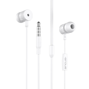Hands Free Ancus Harmony MD44 in-Earbud Stereo 3.5 mm Λευκό με Μικρόφωνο και Πλήκτρο Λειτουργίας 1,2μ
