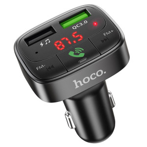 Φορτιστής Αυτοκινήτου Hoco E59 Promise QC3.0 με Wireless FM Transmitter 2 USB Θύρες και Micro SD Μαύρος