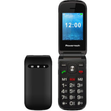POWERTECH κινητό τηλέφωνο Milly Flip, 2.4", dual SIM, πλήκτρο SOS, μαύρο (113223)